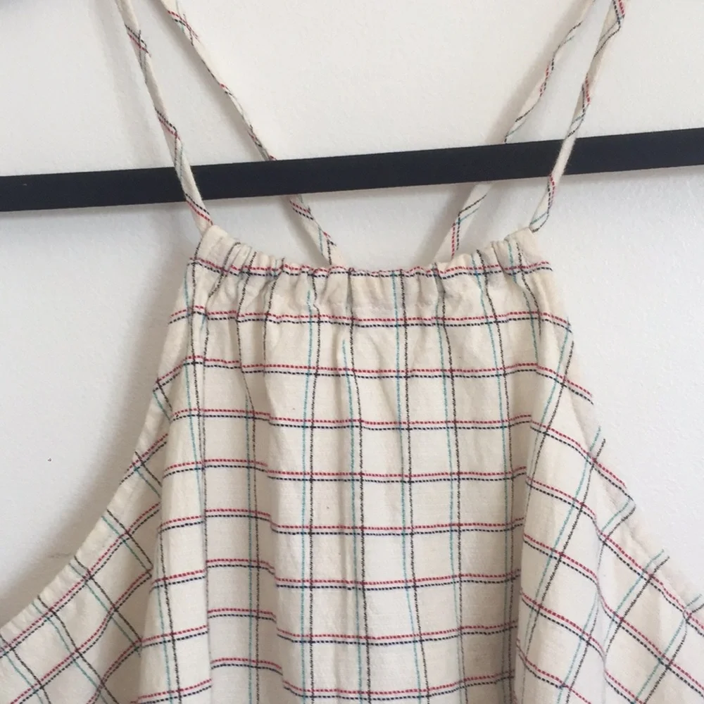 Madewell Plaid Tieback Halter Tank - Picture 2 of 6